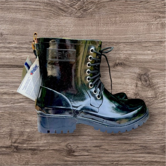 NWT Pajar Black Rain Boots Woman 11 - Picture 1 of 8